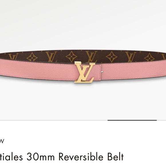 Brand New Louis Vuitton Rose Poudre  LV Initiales Reversible Belt Size 80CM - Picture 3 of 4